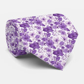 Elegant floral pattern in purple tones ネクタイ (ロール)