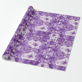 Elegant floral pattern in purple tones ラッピングペーパー