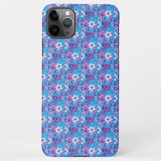 Elegant floral pattern in purple tones iPhoneケース (裏面)
