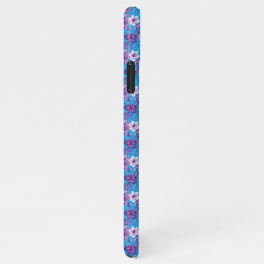 Elegant floral pattern in purple tones iPhoneケース (右側)