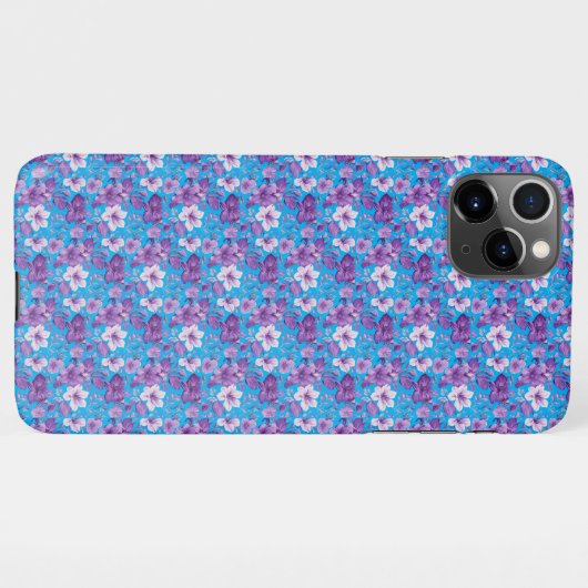 Elegant floral pattern in purple tones iPhoneケース (裏面横)