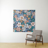 Elegant floral pattern in small hand draw flower. タペストリー (インサイチュ)
