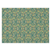 Elegant Floral Pattern in Yellow and Red on Green テーブルクロス (正面(横))