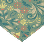 Elegant Floral Pattern in Yellow and Red on Green テーブルクロス (アングル)