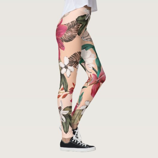Elegant Floral Pattern Leggings レギンス (右)