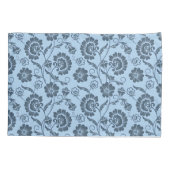 Elegant Floral Pattern on Light Blue Back 枕カバー (裏面-左)