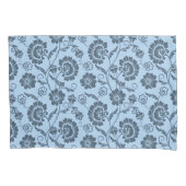Elegant Floral Pattern on Light Blue Back 枕カバー (正面左)