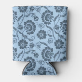 Elegant Floral Pattern on Light Blue Back 缶クーラー (正面)