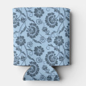 Elegant Floral Pattern on Light Blue Back 缶クーラー (裏面)