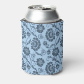 Elegant Floral Pattern on Light Blue Back 缶クーラー (缶裏面)