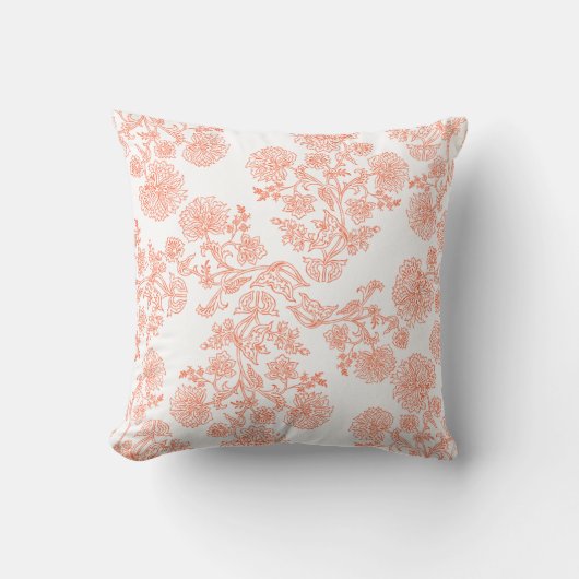 Elegant Floral Pattern Throw Pillow – Modern  クッション (正面)