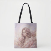 Elegant Floral Pattern Tote Bag トートバッグ (正面)