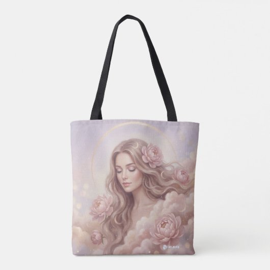 Elegant Floral Pattern Tote Bag トートバッグ (裏面)