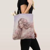Elegant Floral Pattern Tote Bag トートバッグ (クローズアップ)
