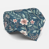 Elegant Floral Pattern with Pink & Cream Blossoms ネクタイ (ロール)
