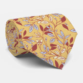 Elegant Floral Pattern with Red and Blue Leaves ネクタイ (ロール)