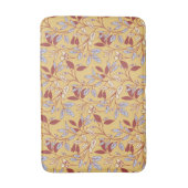 Elegant Floral Pattern with Red and Blue Leaves バスマット (正面縦)