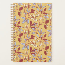 Elegant Floral Pattern with Red and Blue Leaves プランナー手帳