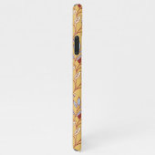 Elegant Floral Pattern with Red and Blue Leaves iPhoneケース (右側)