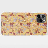 Elegant Floral Pattern with Red and Blue Leaves iPhoneケース (裏面横)