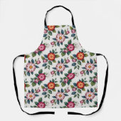 Elegant Floral Pattern with Roses and Daisies エプロン (正面)