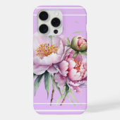 Elegant Floral Peony iPhone15 Pro MaxCase - Lilac iPhoneケース (裏面)