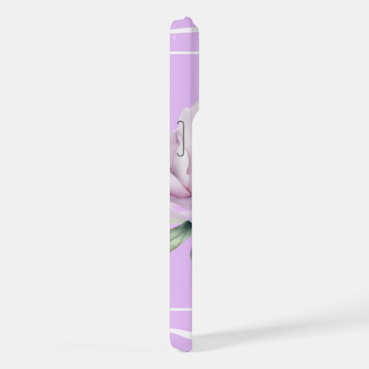 Elegant Floral Peony iPhone15 Pro MaxCase - Lilac iPhoneケース (右側面)