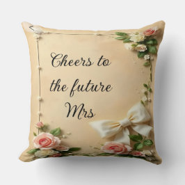 Elegant Floral Perfect Bridal Shower Gift クッション