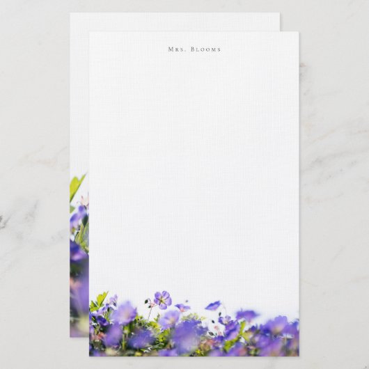 Elegant floral Personalized 便箋 (正面/裏面)