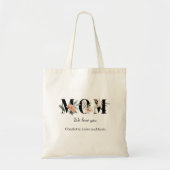 Elegant Floral Personalized Floral Mom Tote Bag トートバッグ (正面)