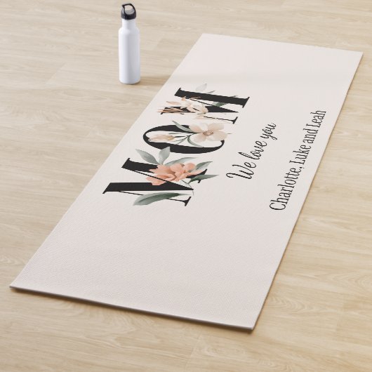 Elegant Floral Personalized Floral Mom Yoga Mat ヨガマット (インサイチュ)