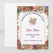 Elegant Floral Personalized Friendsgiving 招待状 (正面/裏面)