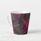 Elegant floral Personalized message カフェラテマグ (左アングル)