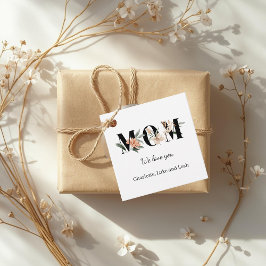 Elegant Floral Personalized Mom Favor Tags フェイバータグ