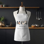 Elegant Floral Personalized Mom Kitchen Apron エプロン