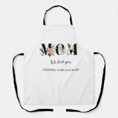 Elegant Floral Personalized Mom Kitchen Apron エプロン (正面)
