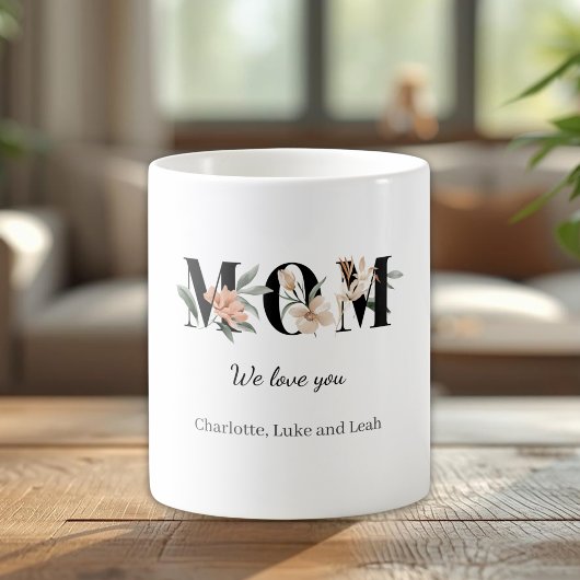 Elegant Floral Personalized Mom Mug Gift コーヒーマグカップ