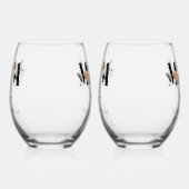 Elegant Floral Personalized Mom Wine Glass Set ステムなしワイングラス (左)