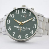 Elegant Floral Personalized  Monogram Couples name 腕時計