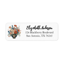Elegant Floral Personalized Return Address Label ラベル