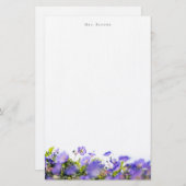Elegant floral Personalized Stationery (one sided) 便箋 (正面/裏面)