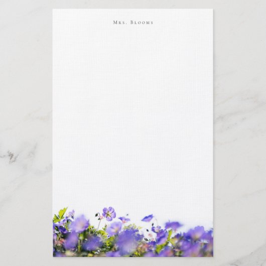Elegant floral Personalized Stationery (one sided) 便箋 (正面)