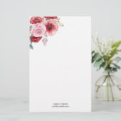 Elegant Floral Personalized Stationery Paper 便箋 (スタンド正面)