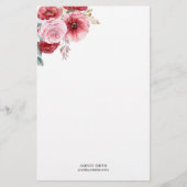Elegant Floral Personalized Stationery Paper 便箋 (正面)