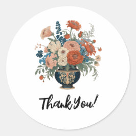 Elegant Floral Personalized Thank You ラウンドシール