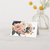 Elegant Floral Personalized Wedding  プレイスカード (裏面)