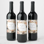 Elegant Floral Personalized Wedding Bottle Labels ワインラベル (ボトル)