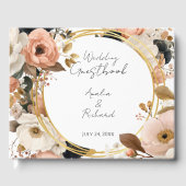 Elegant Floral Personalized Wedding Guestbook ゲストブック (正面)