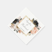 Elegant Floral Personalized Wedding Napkins スタンダードカクテルナプキン (角)