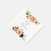 Elegant Floral Personalized Wedding Napkins スタンダードカクテルナプキン (角)